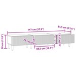 vidaXL Meuble TV 147 x 34 5 x 30 cm Chêne artisanal Bois d'ingénierie