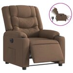 vidaXL Fauteuil inclinable électrique Marron Tissu