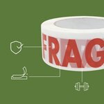 Pack and Move - Lot 6 Rouleaux Ruban Adhésif Transparent "Fragile" Pour Emballage Et Déménagement - 100 M - Qualité Premium