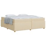 vidaXL Cadre de lit avec matelas Crème 200 x 200 cm tissu