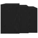 vidaXL Tables gigognes 3 Pièces noir bois d'ingénierie
