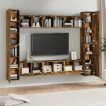 vidaXL Ensemble de meubles TV 10 Pièces Chêne fumé Bois d'ingénierie