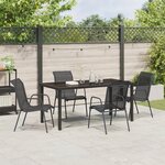 vidaXL Ensemble de salle à manger de jardin 5 pièces Noir Textilène et Acier