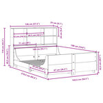 vidaXL Lit bibliothèque sans matelas 140x190 cm bois massif