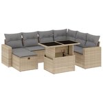 vidaXL Salon de jardin avec coussins 8 Pièces beige résine tressée