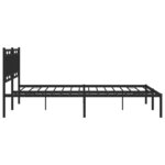 vidaXL Cadre de lit métal sans matelas avec tête de lit noir 193x203cm