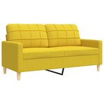 vidaXL Ensemble de canapés 2 Pièces coussins décoratifs jaune clair tissu
