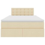 vidaXL Lit avec rangement et LED Crème 120 x 200 cm Polyester