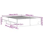 vidaXL Cadre de lit gris béton 135x190 cm bois d'ingénierie