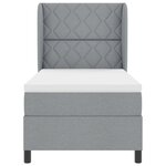 Lit avec Sommier et Matelas vidaXL - Gris clair  100x200 cm  Tissu