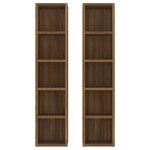 vidaXL Armoires à CD 2 Pièces Chêne marron 21x16x93 5cm Bois d'ingénierie
