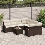 vidaXL Ensemble de canapé de jardin Marron 55 x 55 x 37 cm polyrotin