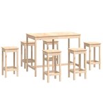vidaXL Ensemble de bar 7 Pièces Bois de pin massif