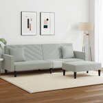 vidaXL Ensemble de canapés 2 Pièces avec coussins gris clair velours