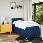 vidaXL Sommier à lattes de lit avec matelas Bleu 80x200 cm Tissu