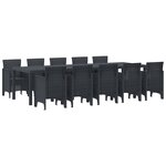 vidaXL Ensemble de salle à manger de jardin 11 pièces anthracite poly rotin