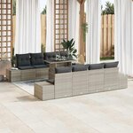 vidaXL Ensemble de canapé de jardin 7 Pièces Gris clair 100 x 55 x 73 cm