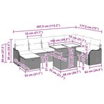 vidaXL Ensemble de canapé de jardin avec coussin 9 Pièces Gris Poly rotin