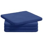vidaXL Coussins de siège 4 pc Velours Bleu police 40 x 40 x 3 cm