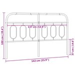 vidaXL Tête de lit métal blanc 137 cm