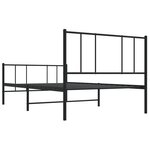 vidaXL Cadre de lit métal avec tête de lit/pied de lit noir 100x190 cm