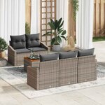 vidaXL Ensemble de canapé de jardin 6 Pièces Gris