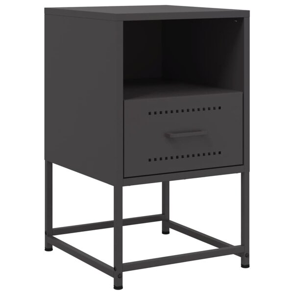 vidaXL Table de chevet noir 36x39x60 5 cm acier