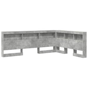 vidaXL Tête de lit de rangement Gris béton 140 cm Bois d'ingénierie