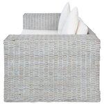 vidaXL Ensemble de canapés 2 Pièces avec coussins Gris Rotin naturel