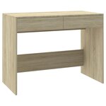 Bureau table poste de travail meuble d'ordinateur informatique étude chêne sonoma 101 x 50 x 76 5 cm bois d'ingénierie beige 02_0023636