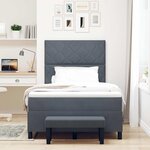 vidaXL Lit à ressorts avec matelas Gris foncé 120 x 200 cm Velours