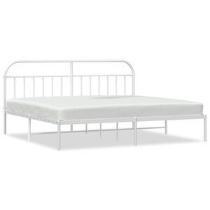vidaXL Cadre de lit métal sans matelas et tête de lit blanc 193x203 cm