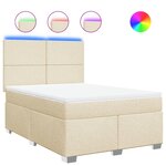 vidaXL Sommier à lattes de lit avec matelas Crème 140x200 cm Tissu
