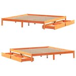vidaXL Cadre de lit sans matelas cire marron 180x200cm bois pin massif