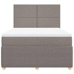 vidaXL Sommier à lattes de lit avec matelas Taupe 140x200 cm Tissu