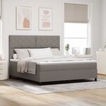 vidaXL Lit à ressorts avec matelas Taupe 180 x 200 cm tissu
