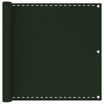 vidaXL Écran de balcon Vert foncé 90x500 cm PEHD