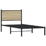 vidaXL Cadre de lit en métal sans matelas chêne sonoma 75x190 cm