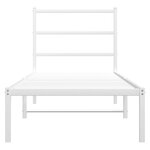 vidaXL Cadre de lit métal avec tête de lit blanc 80x200 cm