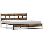 vidaXL Cadre de lit en métal sans matelas chêne fumé 193x203 cm