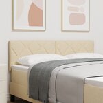 vidaXL Tête de lit design blocs de diamants crème  160 cm  en tissu.