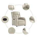 vidaXL Fauteuil inclinable Crème Similicuir