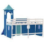 vidaXL Lit mezzanine enfants avec tour sans matelas bleu 90x190 cm