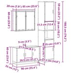 vidaXL Ensemble de meubles de salle de bain 3 Pièces Chêne fumé