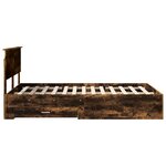 vidaXL Cadre de lit Chêne fumé 135 x 190 cm Bois d'ingénierie
