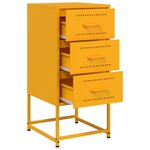 vidaXL Tables de chevet 2 Pièces jaune moutarde 36x39x78 cm acier