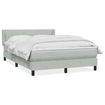 vidaXL Sommier à lattes de lit et matelas gris clair 160x210cm velours