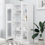 vidaXL Armoire à vitrine Blanc 82 5x30 5x150 cm Bois d'ingénierie