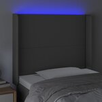 vidaXL Tête de lit à LED Gris 103x16x118/128 cm Similicuir