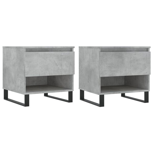 vidaXL Tables basses 2 Pièces gris béton 50x46x50 cm bois d'ingénierie